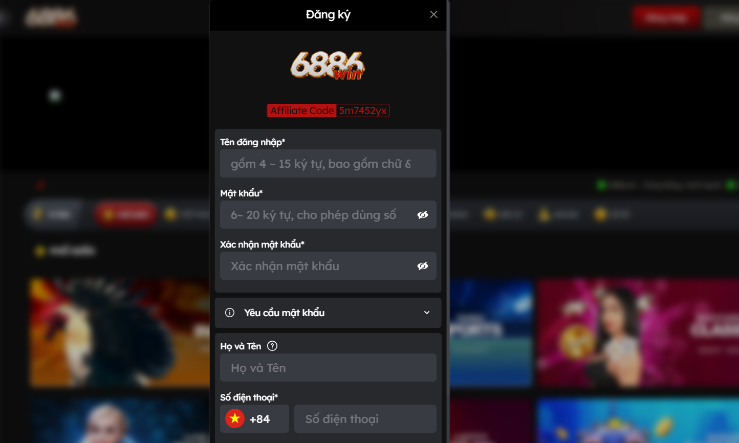 Điền Thông Tin Cá Nhân Tại Form Đăng Ký